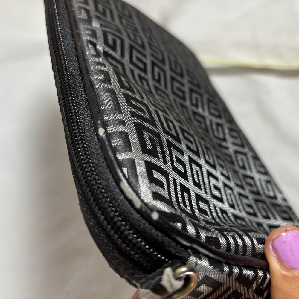 Chic Black And Silver Patterned Pouch - image 6